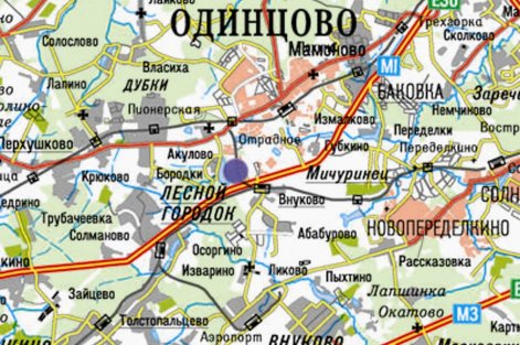 Карта одинцово лесной городок