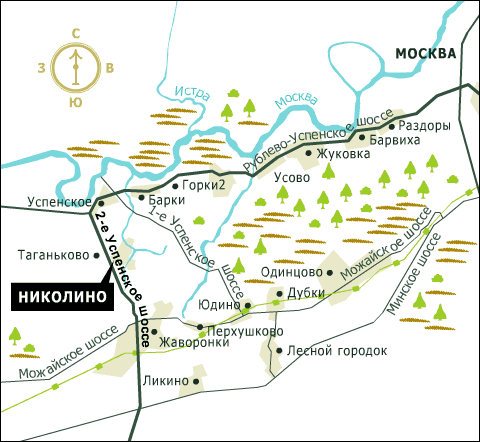 Николина гора карта