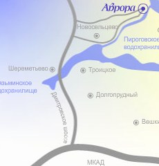 Схема проезда в поселок Аврора, увеличить Схема проезда в поселок Аврора, увеличить